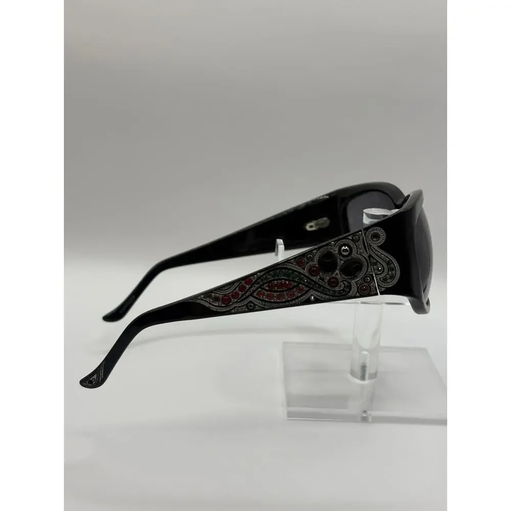 Judith Leiber Sunglasses Black Rhinestone Italy 61-10